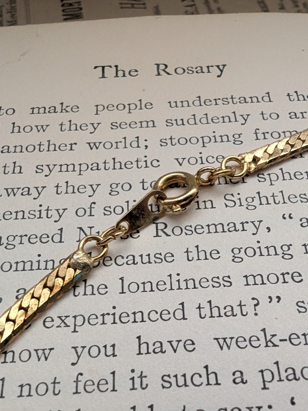 Goldtone Herringbone Chain Necklace - Picture 3 of 10